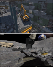 Rendering of construction equipment on the moon